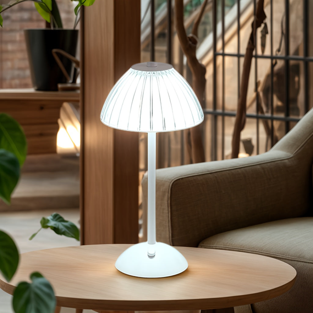 Crystal-Shade Touch Table Lamp – White