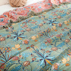 Reversible Floral Cotton Throw – view 2