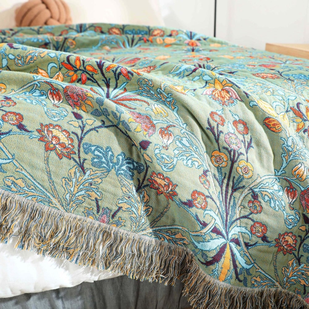 Reversible Floral Cotton Throw – view 5