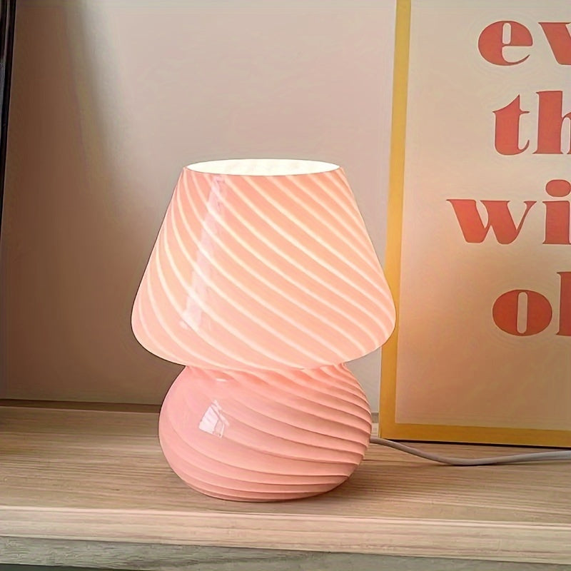 Swirled Glass Mushroom Table Lamp – view 2