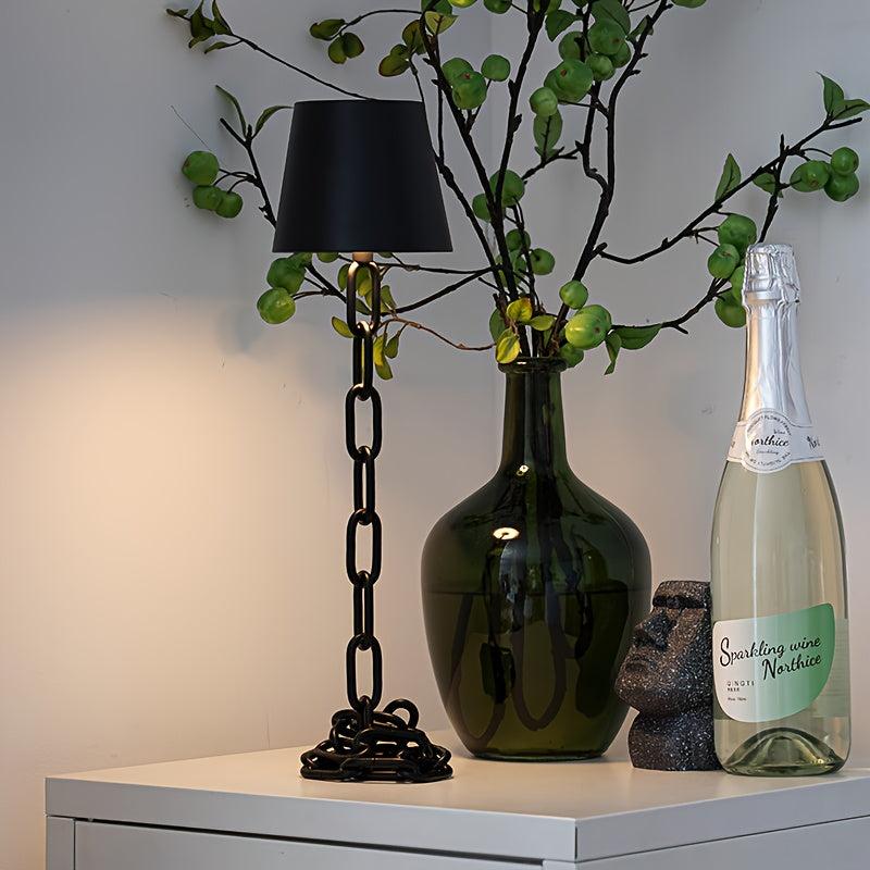 Black Chain-Link Table Lamp