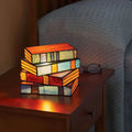 Stained Glass Book Stack Table Lamp