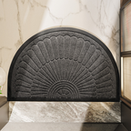 Half-Round Rubber-Backed Door Mat – Dark Grey / 20 × 31 in (50 × 80 cm) / Dark Grey / 24 × 35 in (60 × 90 cm)