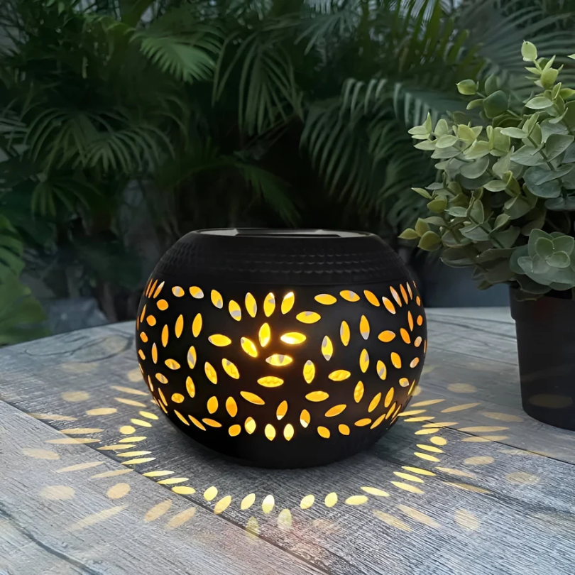Cutout Metal Solar Garden Lantern