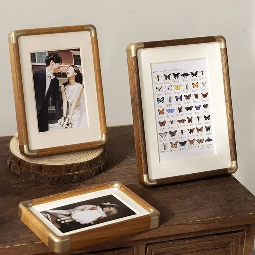 Solid Wood & Brass Tabletop Photo Frame – view 3