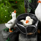 Solar Garden Fountain with Duck Figurines – view 3
