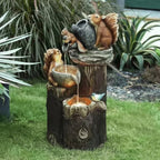 Solar Garden Fountain with Duck Figurines – view 2